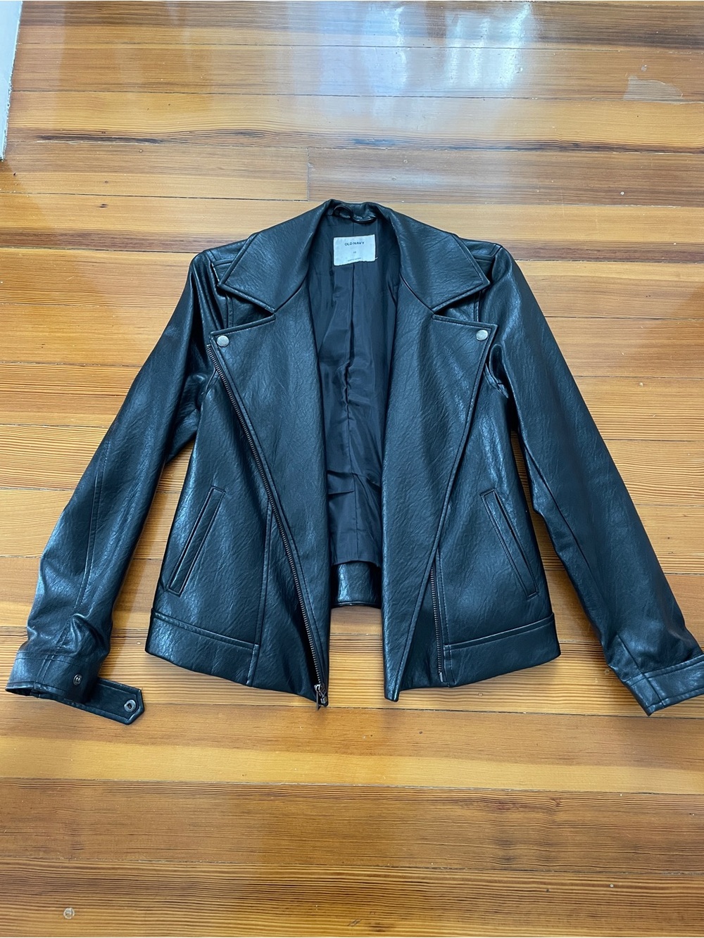 Old Navy Black Faux Leather Moto Jacket